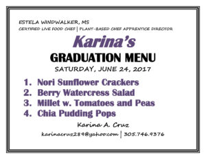 Karina Graduation Menu PLACARD