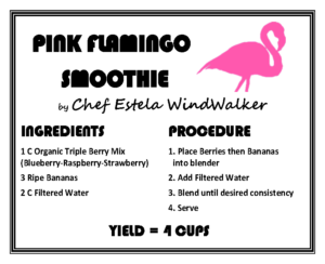 Placard RECIPE Pink Flamingo Smoothie